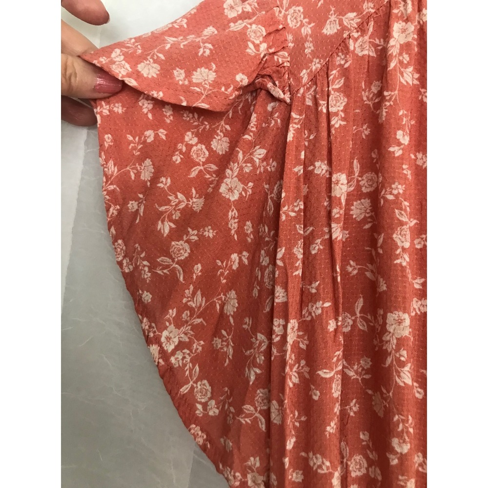Eyeshadow Floral Flutter Sleeve Romper Terracotta Boho V-Neck XL - Picture 4 of 6